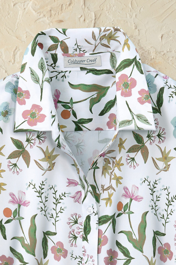 Morning Glory 3/4 Sleeve No-Iron Shirt