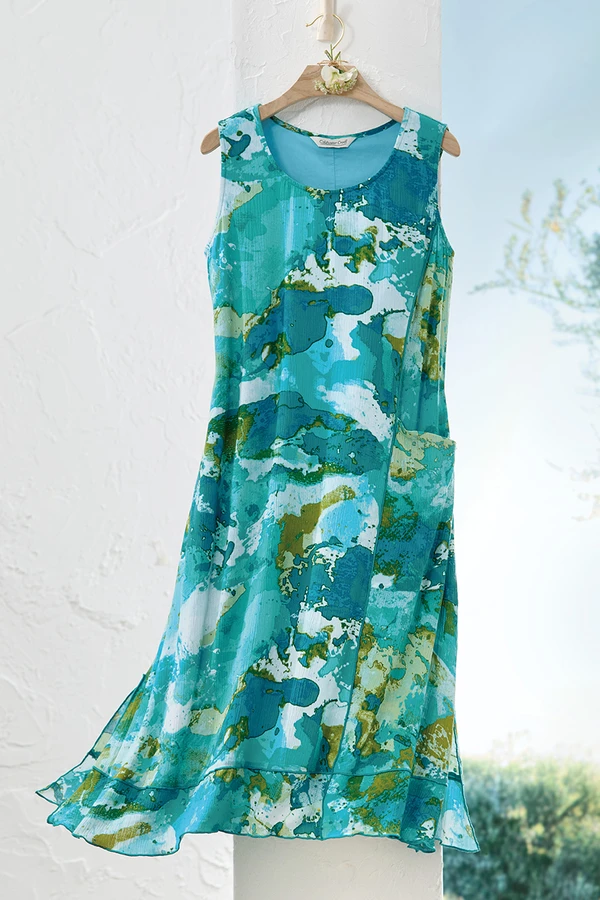 Crinkle Midi Pocket Dress