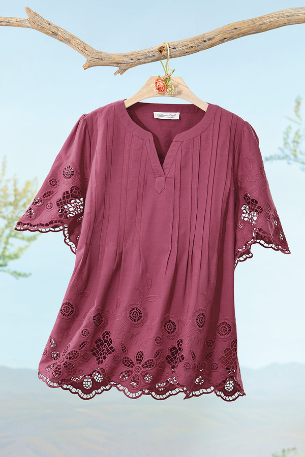 Angelica Embroidered Lace Blouse - Coldwater Creek