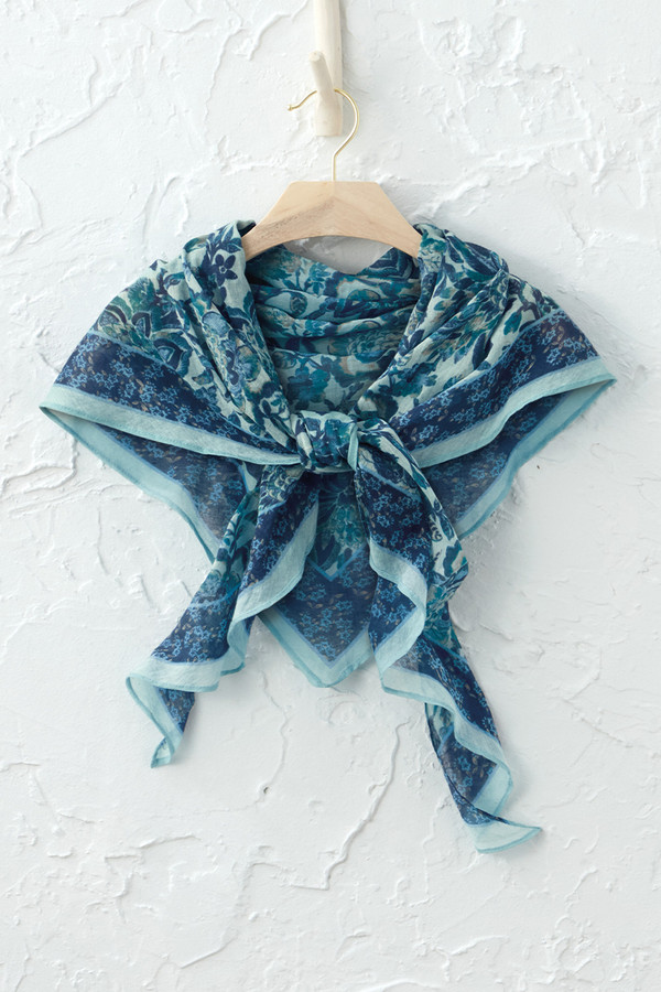 Triangle Folk Floral Scarf