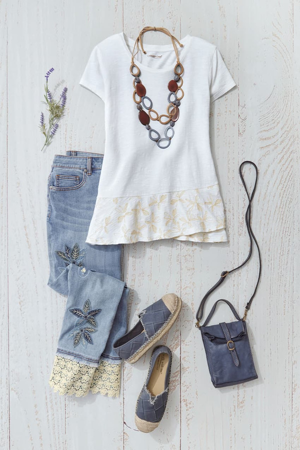 Indigo and Lace Ankle Jeans