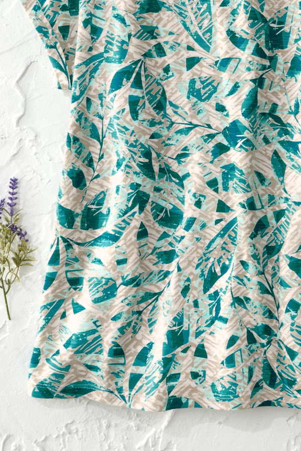 Batik Leaves Knit Top