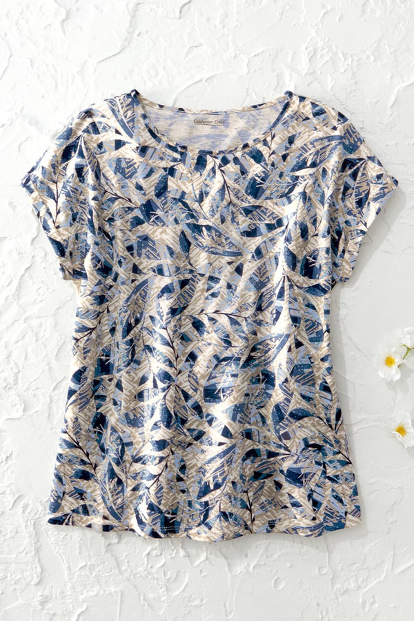Batik Leaves Knit Top