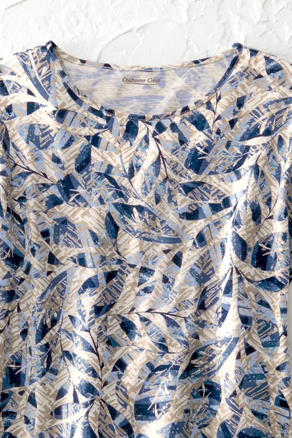 Batik Leaves Knit Top