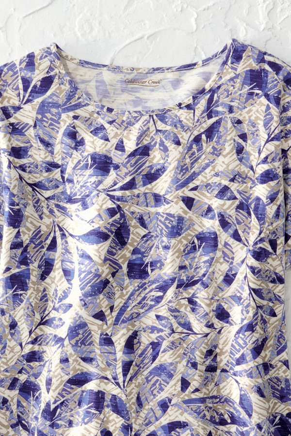 Batik Leaves Knit Top