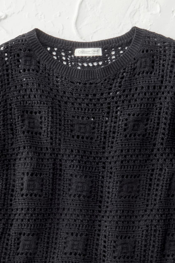 Breezy Pointelle-Stitch Sweater