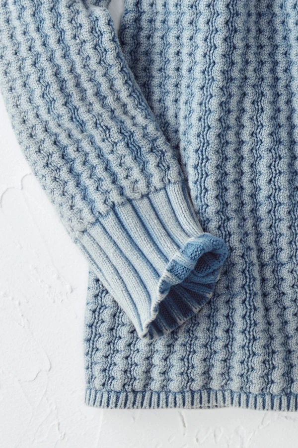 Vintage-Wash Henley Sweater