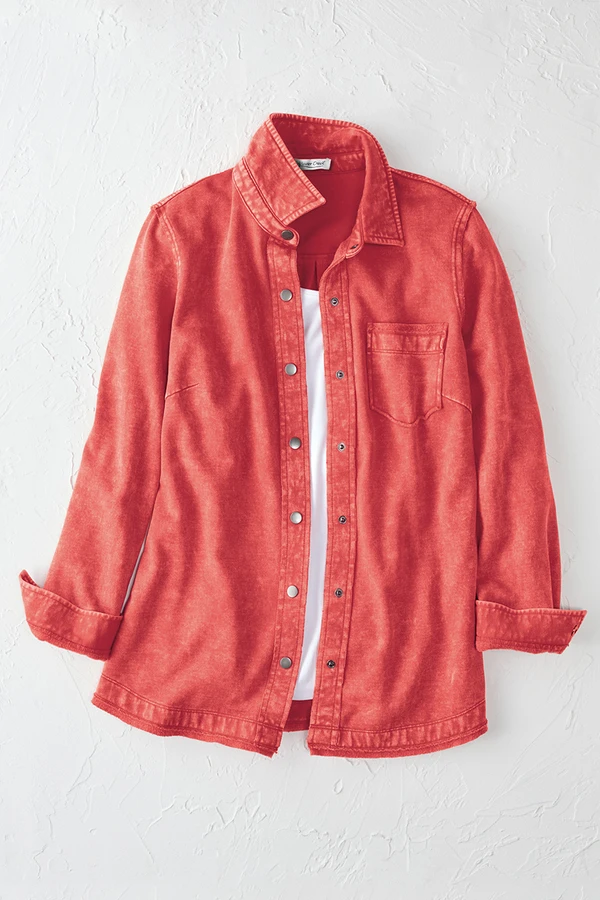 Colorwash Fleece Button-Front Shirt