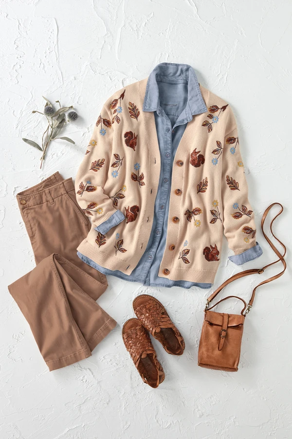 Autumn Breeze Embroidered Cardigan