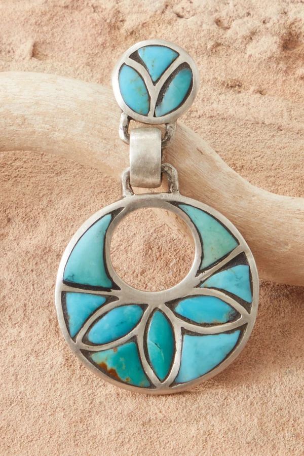 Turquoise Mosaic Earrings by Peyote Bird