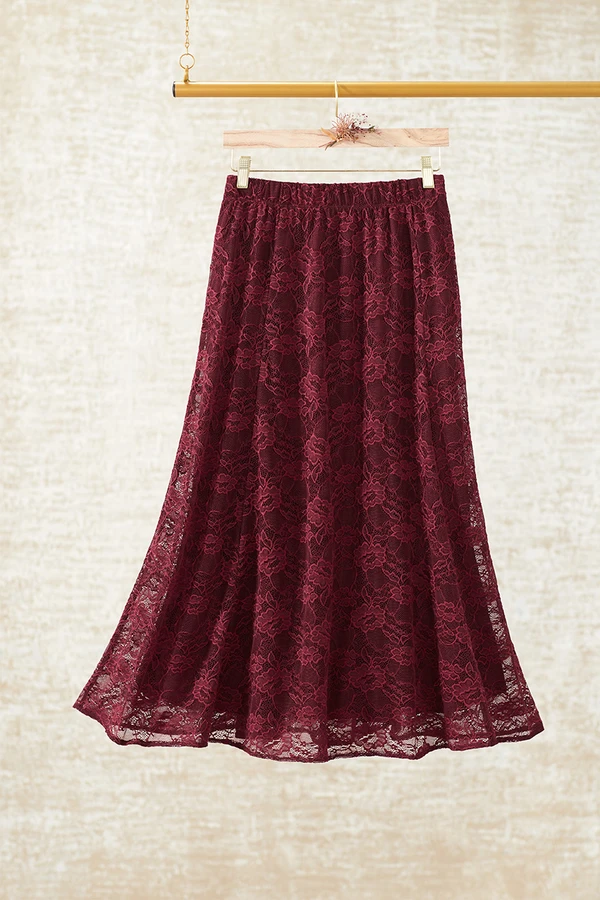 Stretch Lace Maxi Skirt