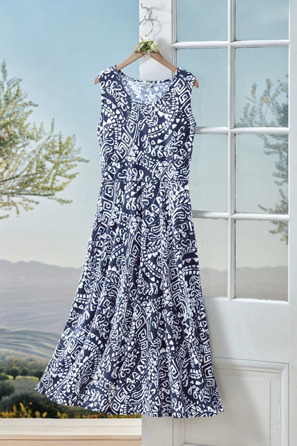 Batik Breeze Knit Dress - Ranch Blue - XS