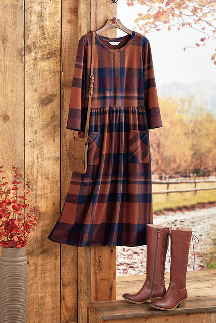 Soft Plaid Pocket Dress - Coldwater Creek