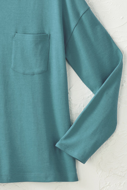 BestCotton™ Long Sleeve Boxy Pocket Tee - Coldwater Creek