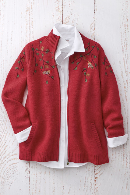 Bright Notes Zip Cardigan - Coldwater Creek