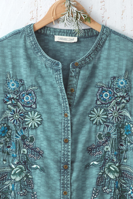 Mystic Lake Embroidered Top - Coldwater Creek