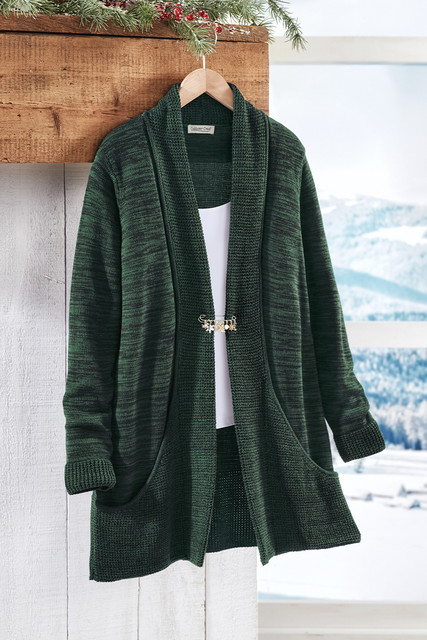 【新品未使用】CLANE curved sleeve knit cardigan Curved Pocket Open Cardigan - Coldwater Creek