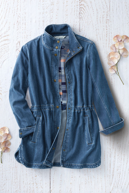Indigo Dusk Knit Denim Anorak - Coldwater Creek