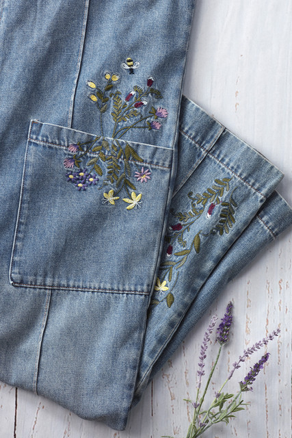 Embroidered Easy Denim Jumpsuit - Coldwater Creek
