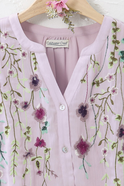 トップス Orgue Flower embroidery blouse Field of Flowers Embroidered Blouse - Coldwater Creek
