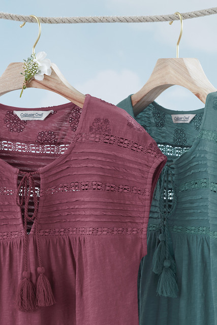 Ayla Lace Trim Tee - Coldwater Creek