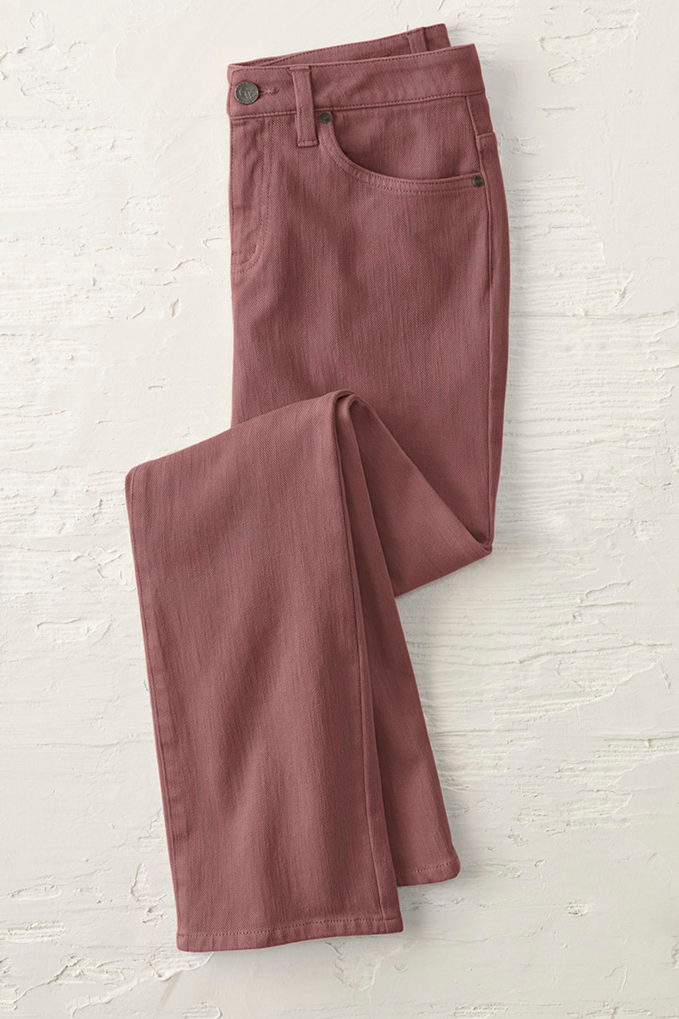 Knit Denim High Rise Straight-Leg Jeans
