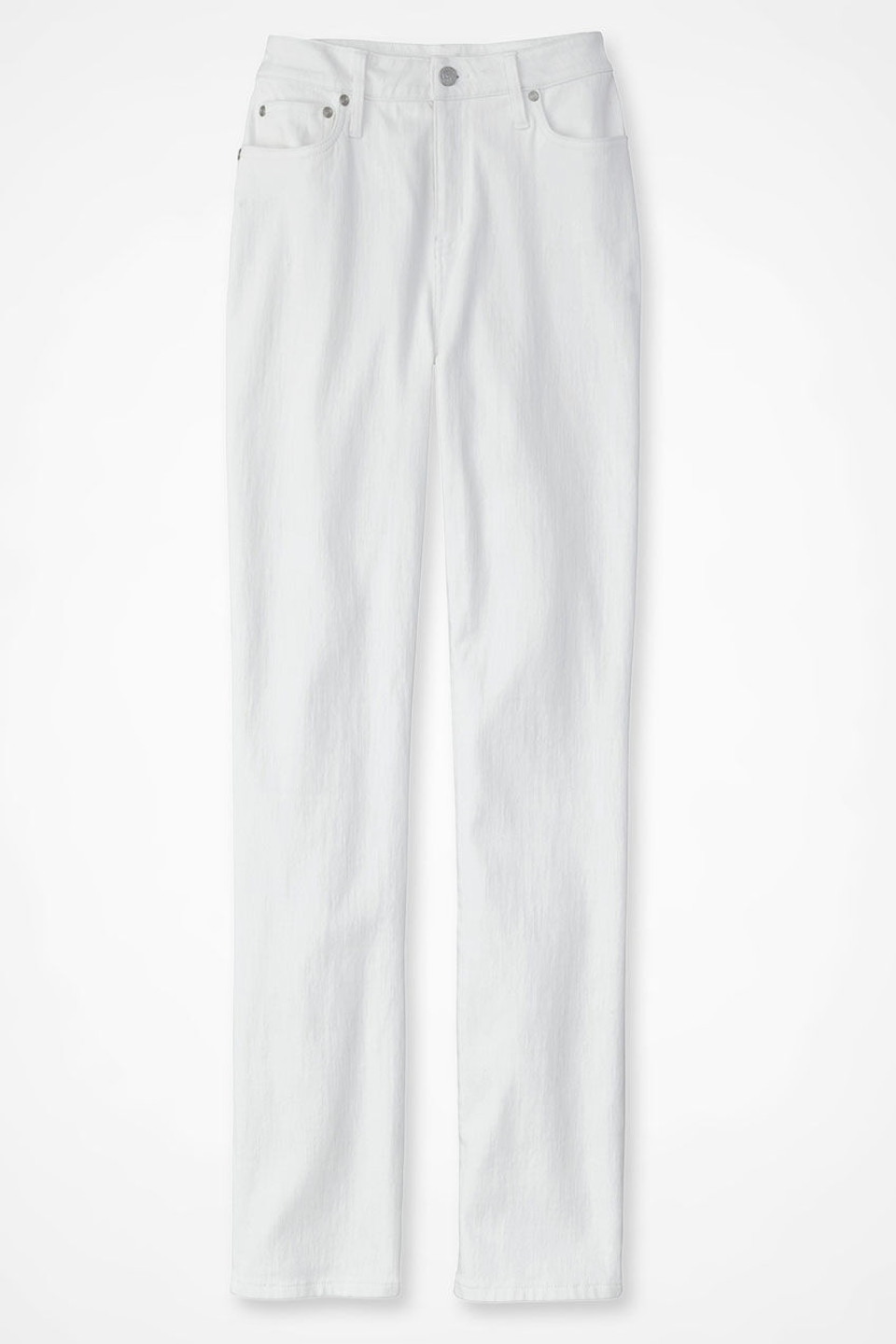 Knit Denim High Rise Straight-Leg Jeans