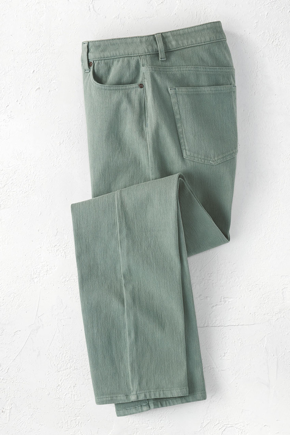 Knit Denim High Rise Straight-Leg Jeans