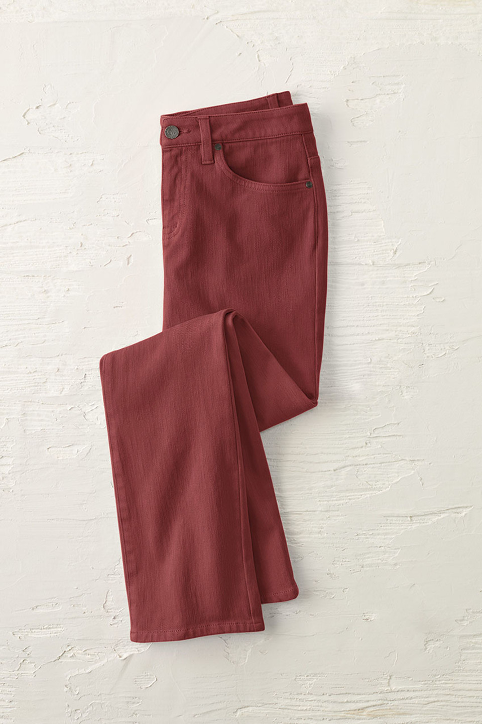 Knit Denim High Rise Straight-Leg Jeans