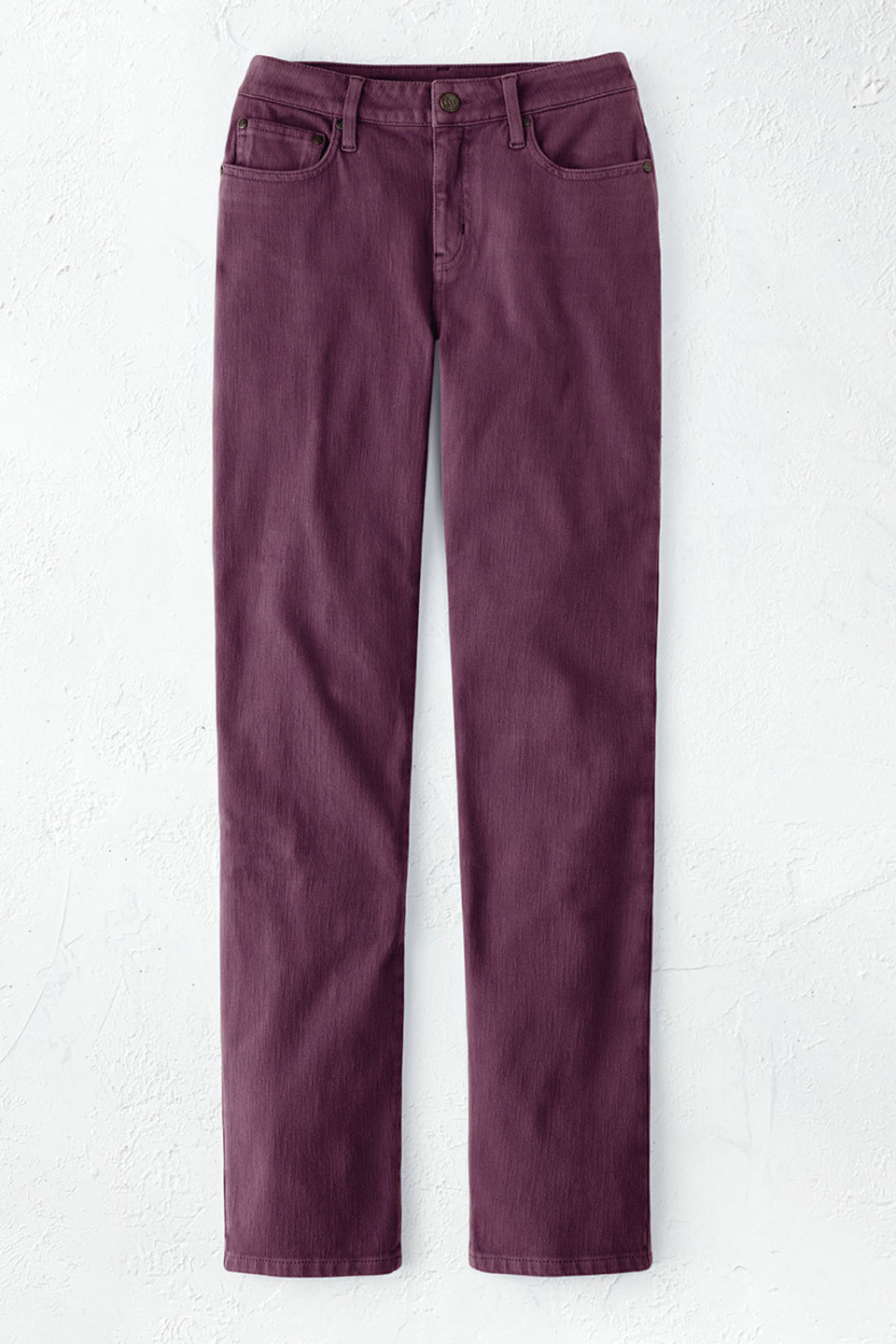 Knit Denim High Rise Straight-Leg Jeans