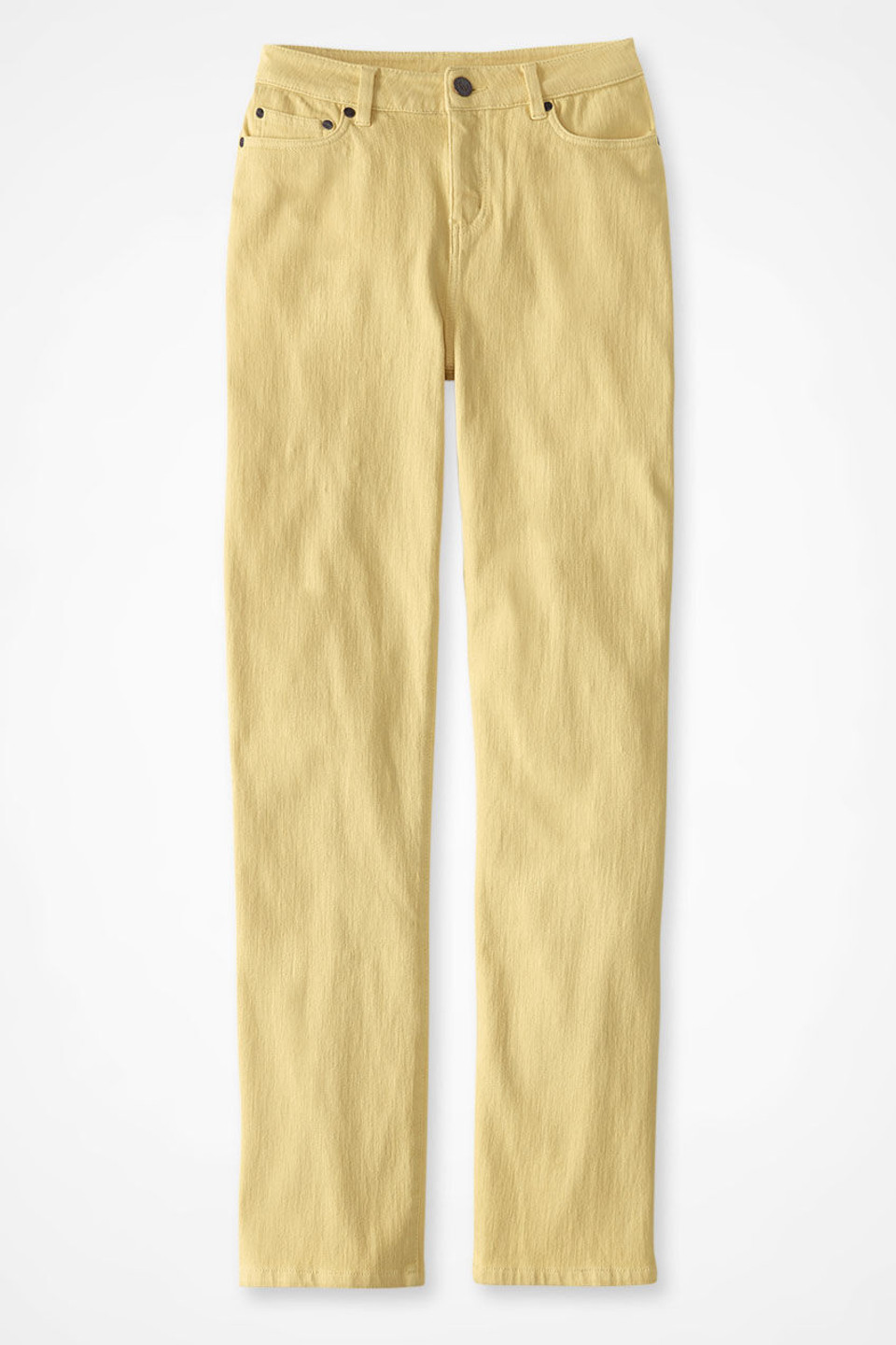 Knit Denim High Rise Straight-Leg Jeans