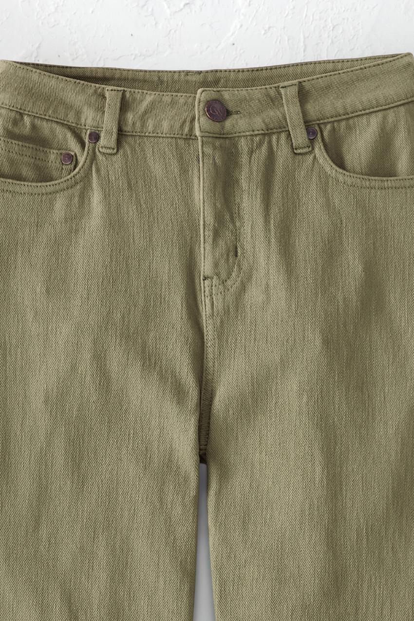 Knit Denim High Rise Straight-Leg Jeans