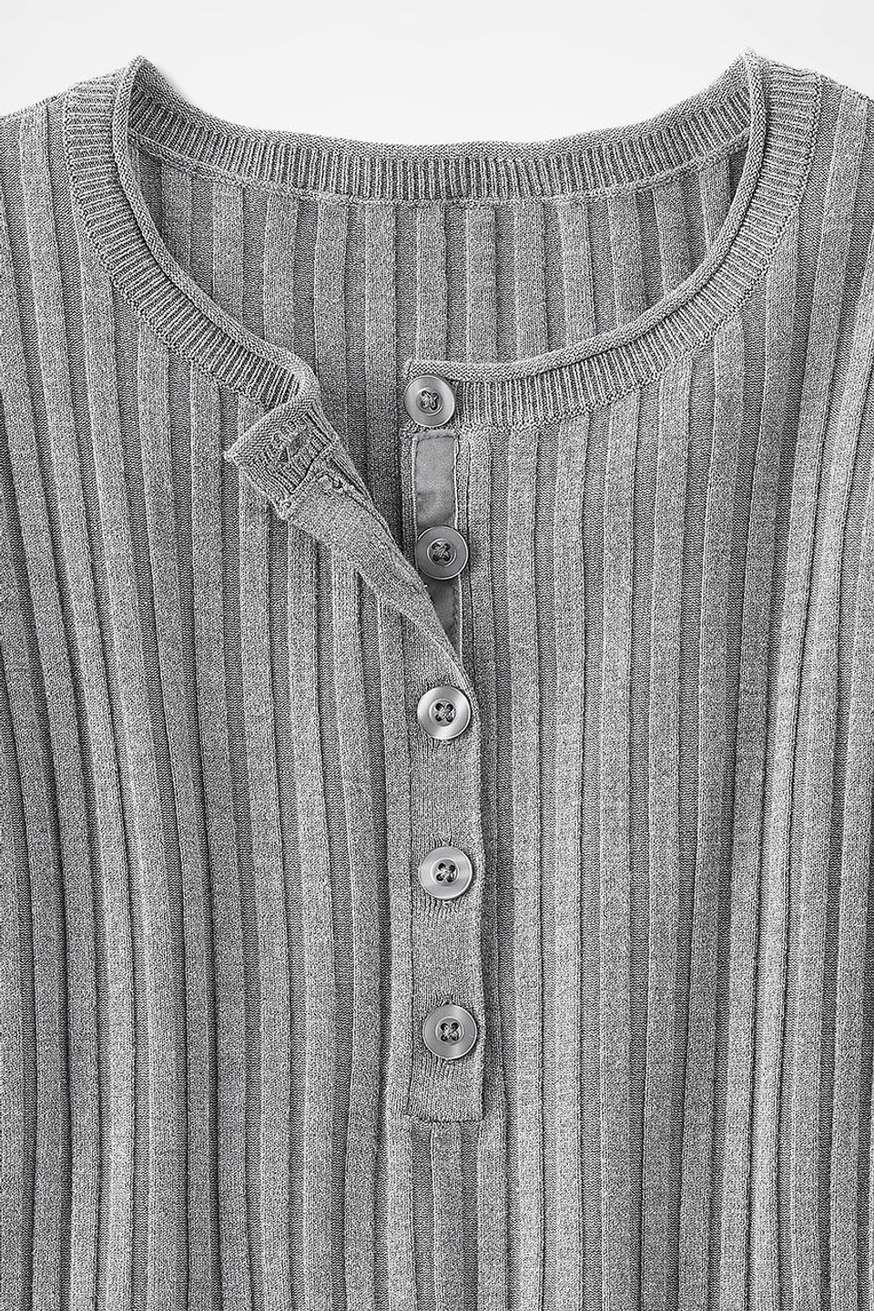 Ribbed Henley Sweater - Coldwater Creek