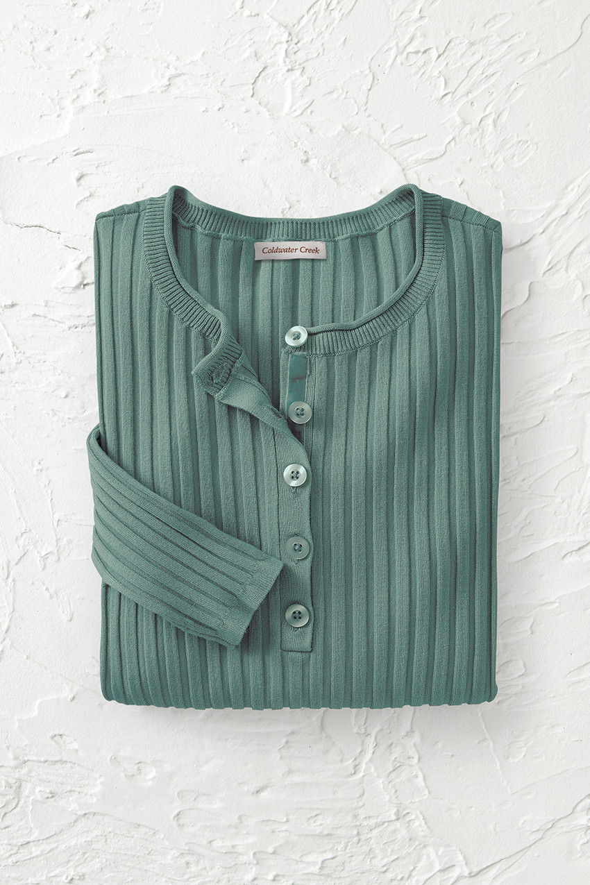 Ribbed Henley Sweater