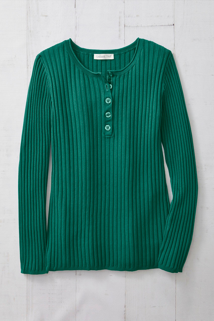Ribbed Henley Sweater