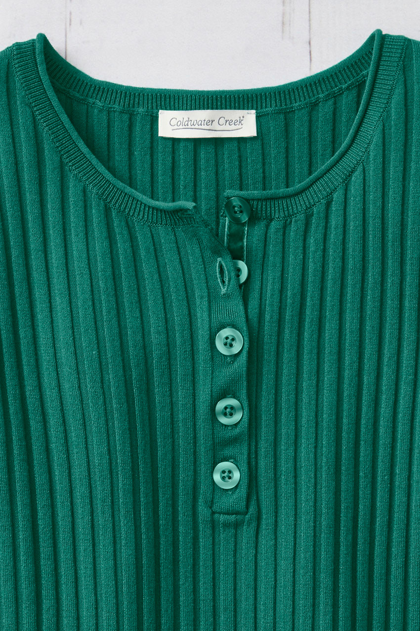 Ribbed Henley Sweater