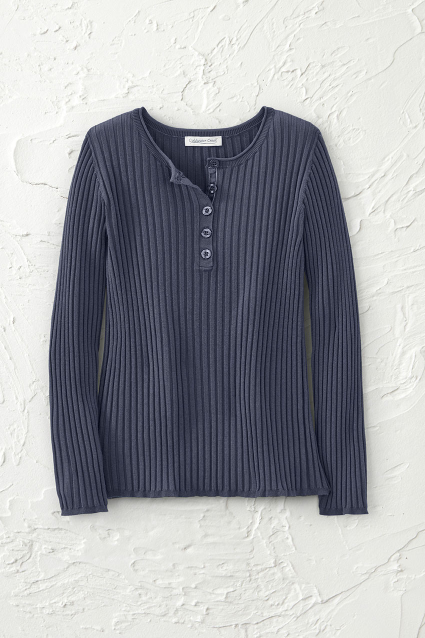 Ribbed Henley Sweater