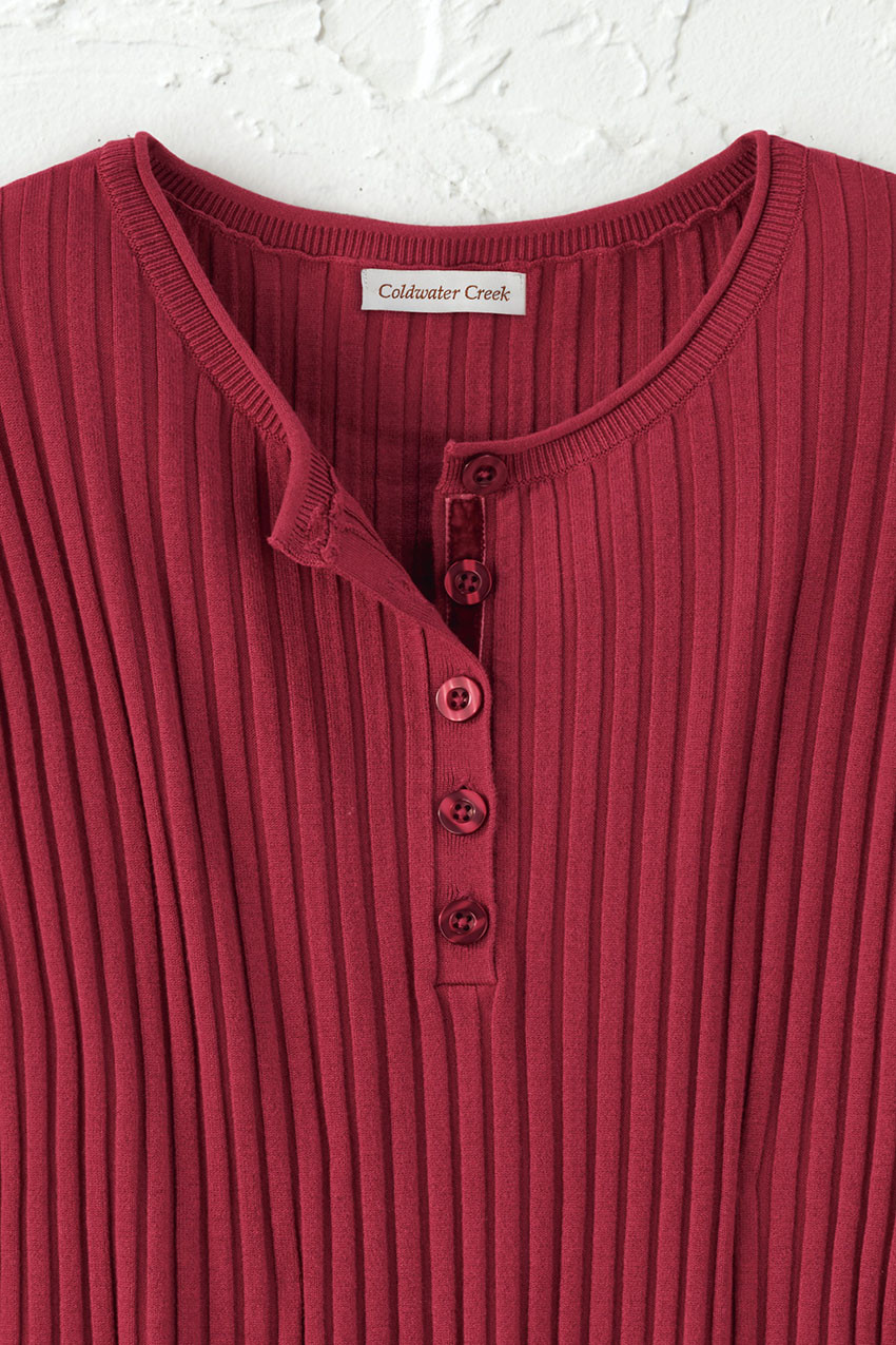 Ribbed Henley Sweater