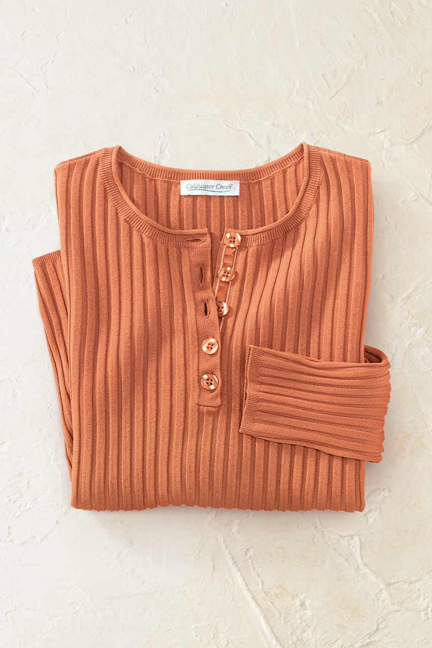 Ribbed Henley Sweater