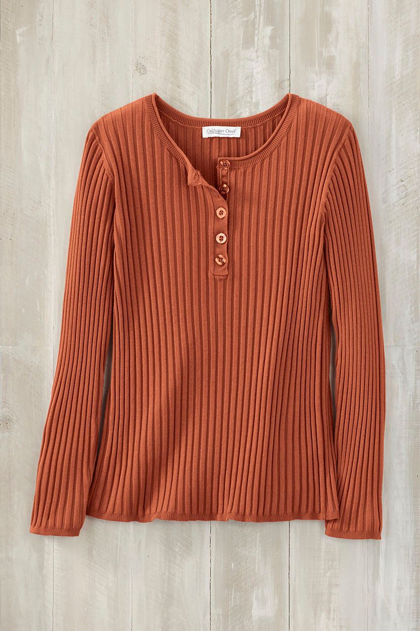 Ribbed Henley Sweater