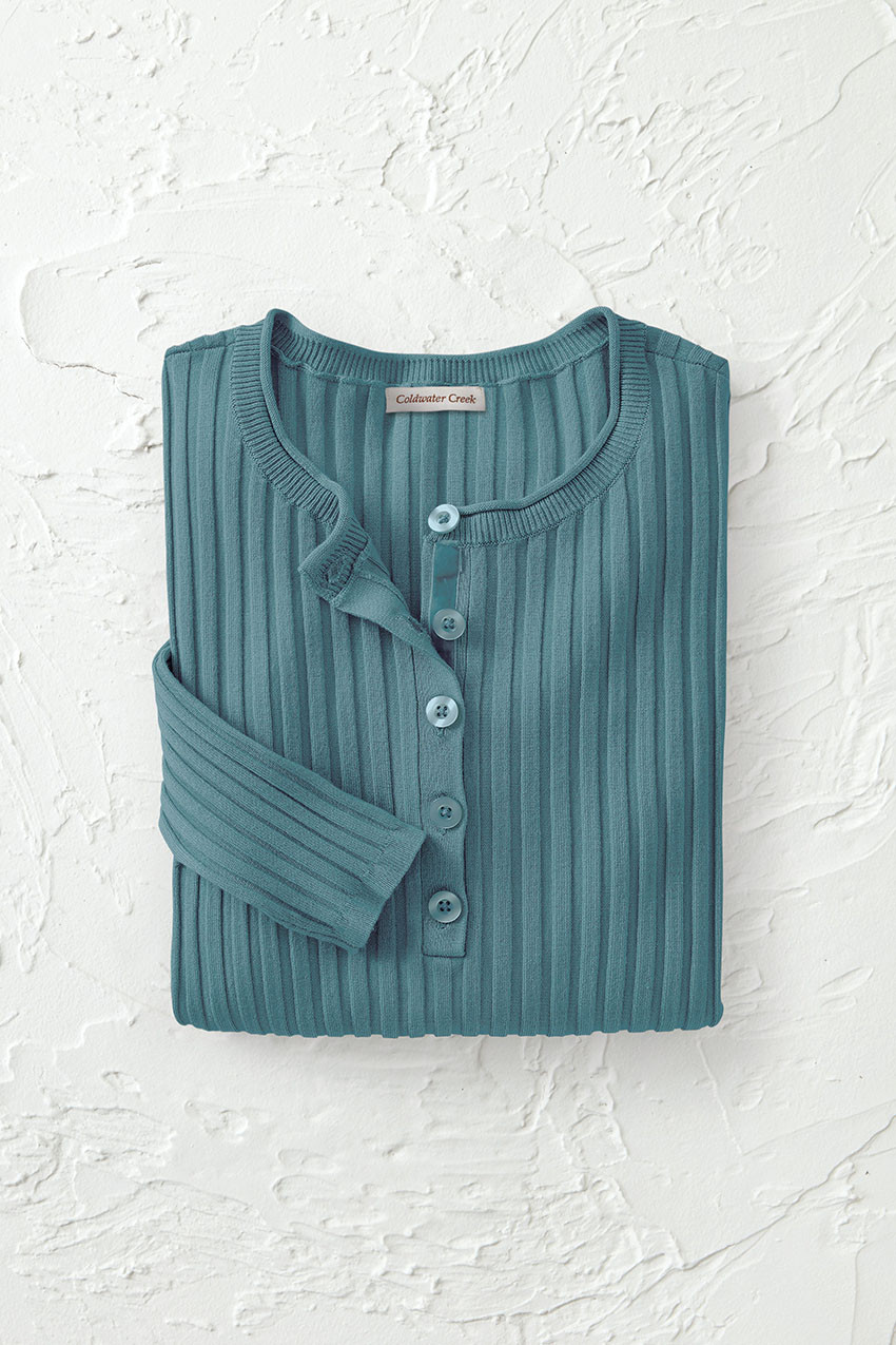 Ribbed Henley Sweater
