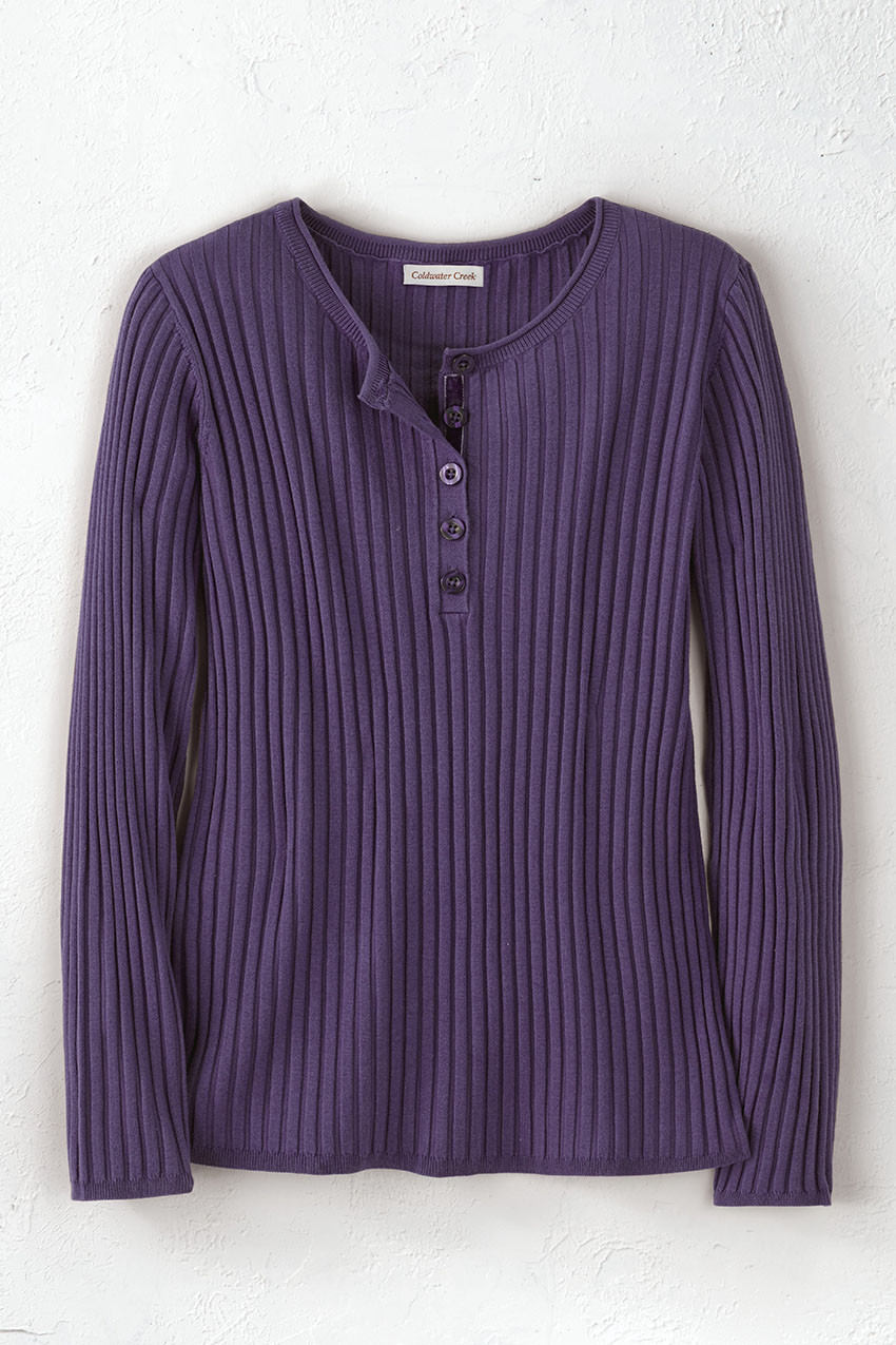 Ribbed Henley Sweater