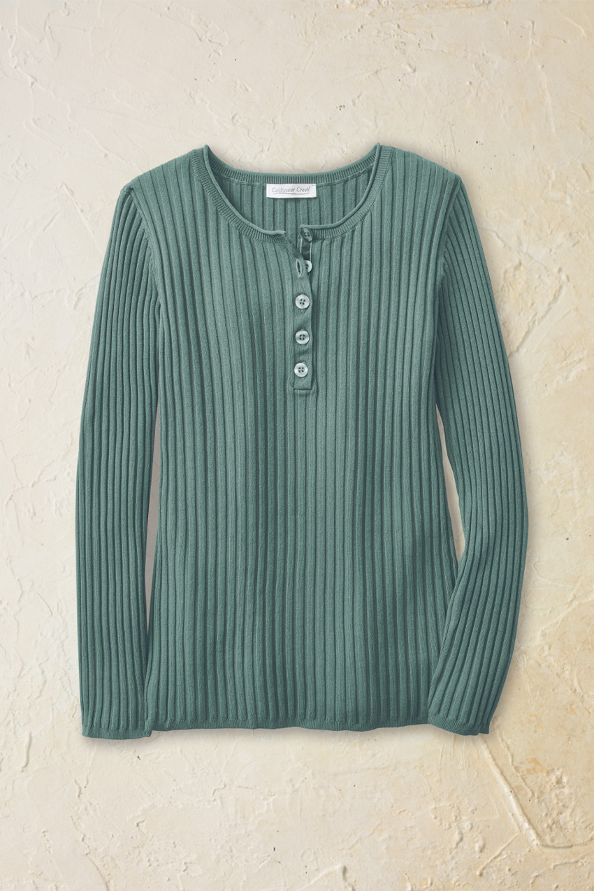 Ribbed Henley Sweater