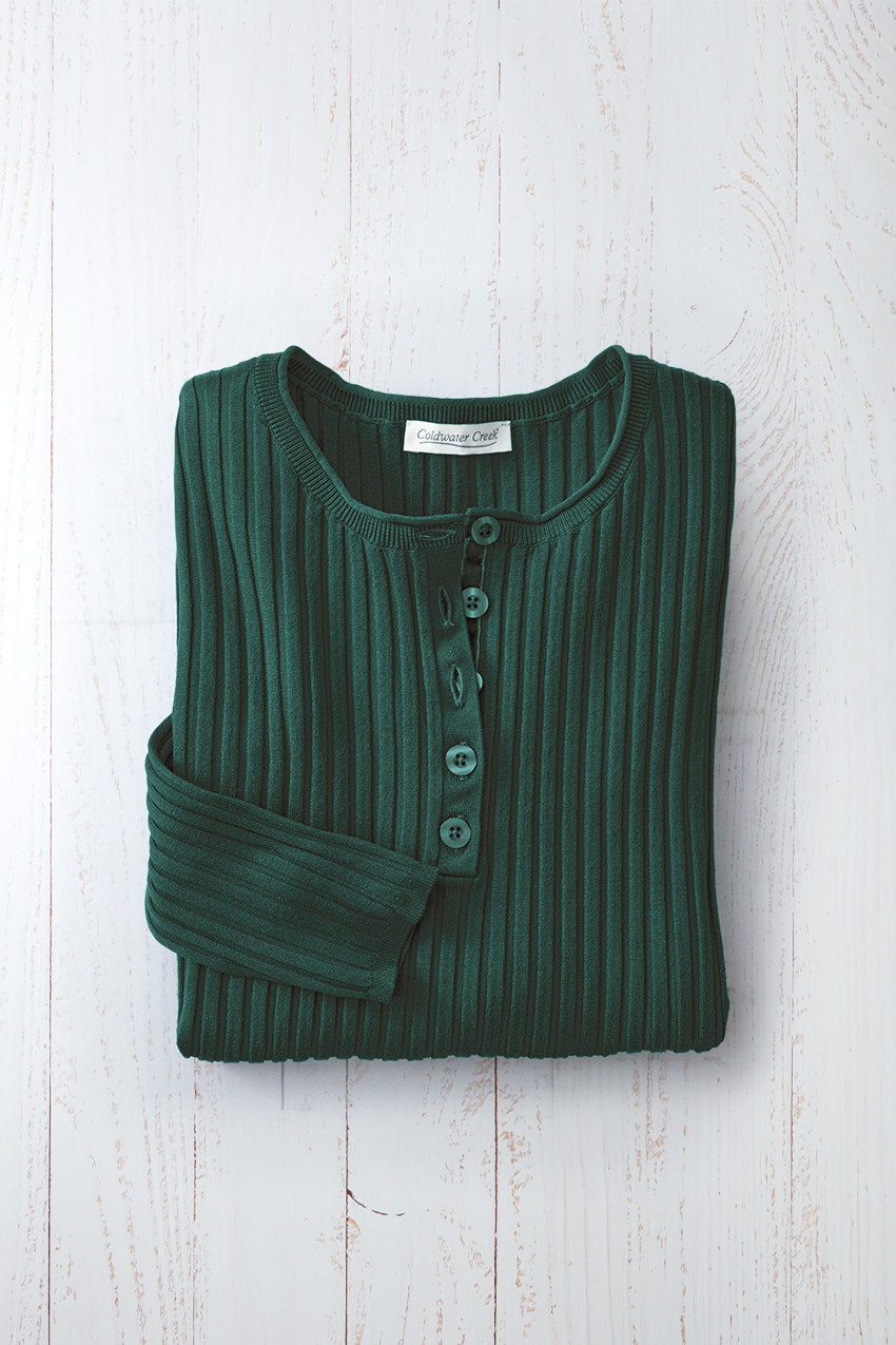 Ribbed Henley Sweater