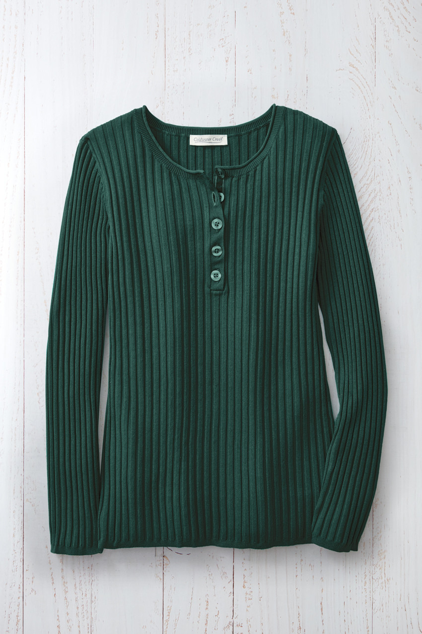 Ribbed Henley Sweater