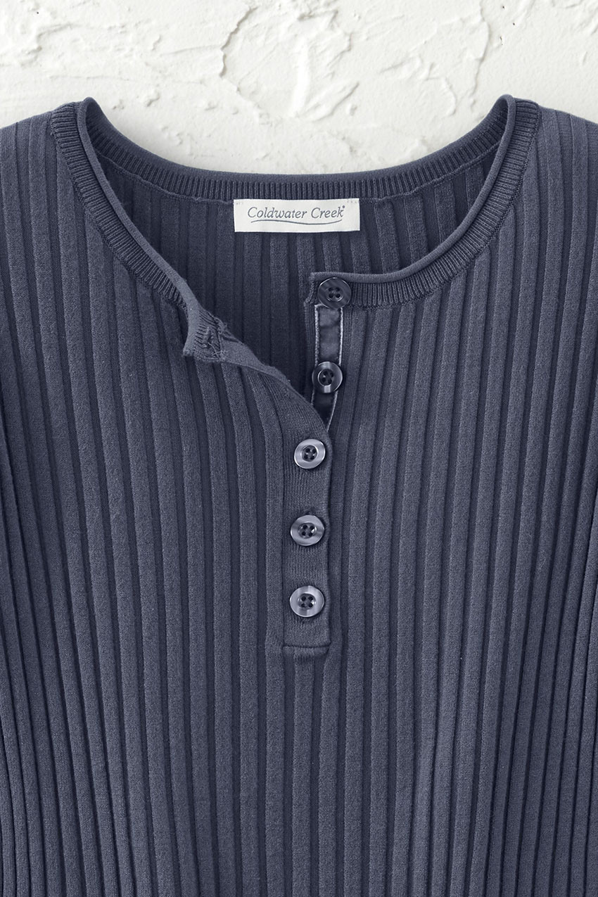 Ribbed Henley Sweater