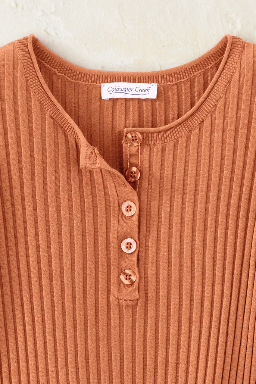 Ribbed Henley Sweater