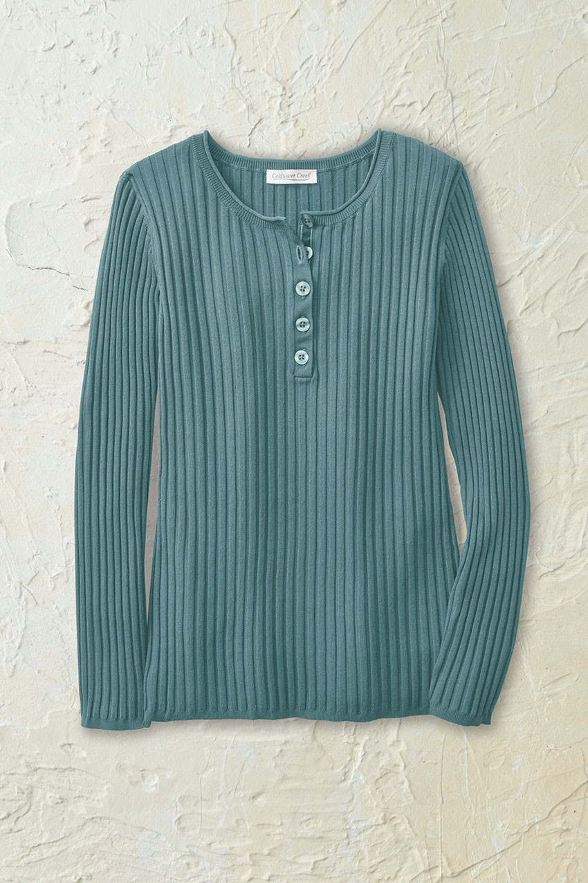 Ribbed Henley Sweater