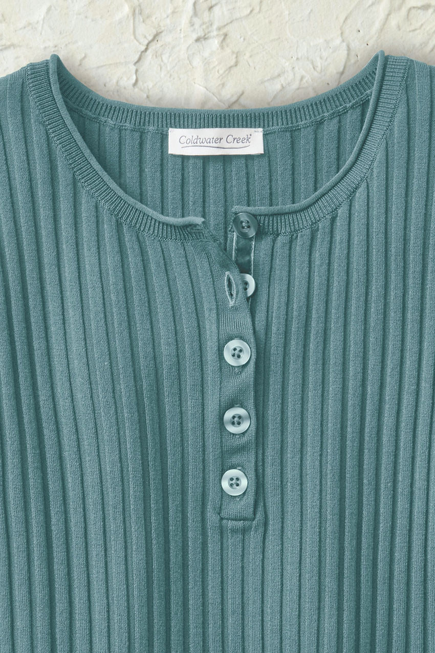 Ribbed Henley Sweater