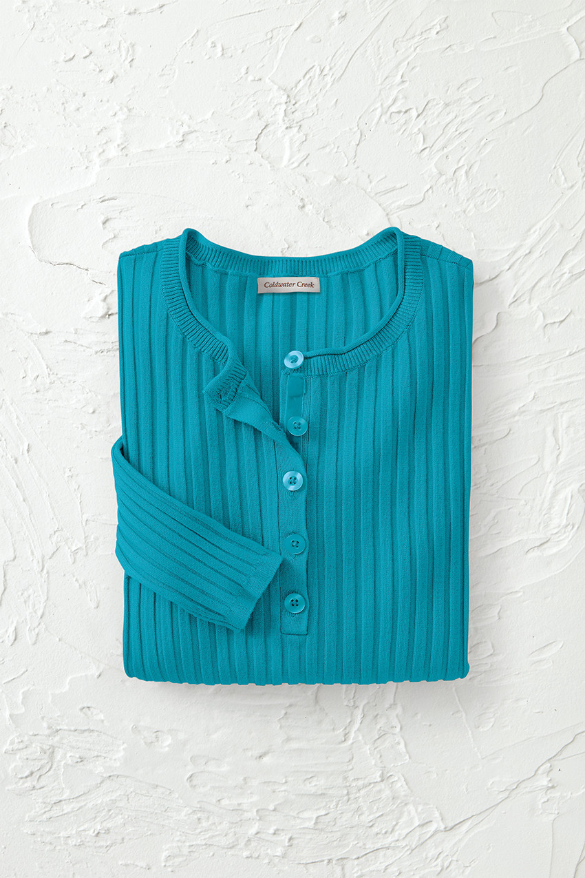 Ribbed Henley Sweater